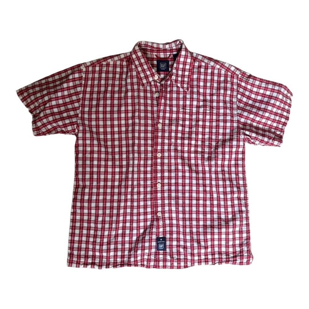 GAP Boys Red and White Checkered Shirt